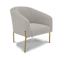 Poltrona Decorativa Pé De Ferro Dourado Stella Bouclê D03 - D'rossi Cor Cinza - 1