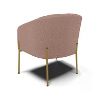 Poltrona Decorativa Pé Ferro Dourado Kit 2 Stella Bouclê D03 - D'rossi Cor Rose - 5