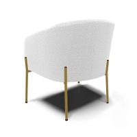 Poltrona Decorativa Pé Ferro Dourado Kit 2 Stella Bouclê D03 - D'rossi Cor Off White