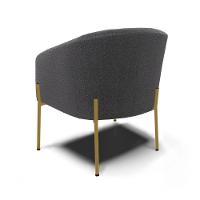 Poltrona Decorativa Pé Ferro Dourado Kit 2 Stella Bouclê D03 - D'rossi Cor Grafite