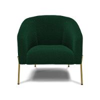 Poltrona Decorativa Pé Ferro Dourado Kit 2 Stella Bouclê D03 - D'rossi Cor Verde - 7