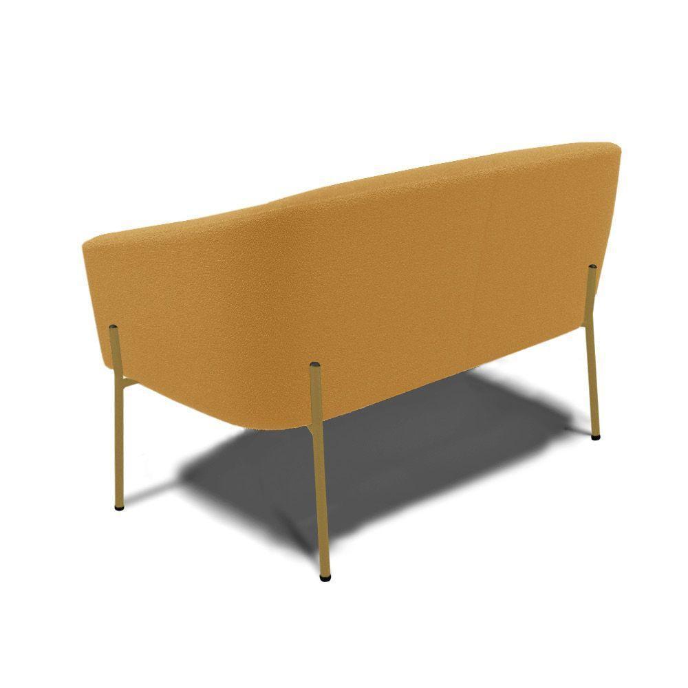 Namoradeira E 2 Poltronas Pé Ferro Dourado Stella Bouclê Mostard D03 - D'rossi - 2