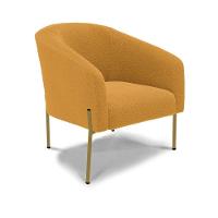 Poltrona Decorativa Pé Ferro Dourado Kit 2 Stella Bouclê D03 - D'rossi Cor Mostarda - 7