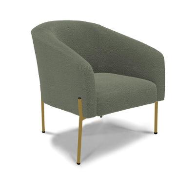 Poltrona Decorativa Pé De Ferro Dourado Stella Bouclê D03 - D'rossi Cor Menta