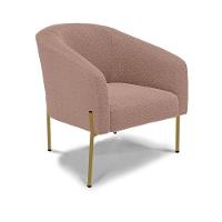 Poltrona Decorativa Pé De Ferro Dourado Stella Bouclê D03 - D'rossi Cor Rose - 1