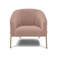 Poltrona Decorativa Pé De Ferro Dourado Stella Bouclê D03 - D'rossi Cor Rose - 3