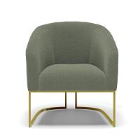 Poltrona Decorativa Base Industrial Dourado Stella Bouclê Menta D03 - D'rossi - 3