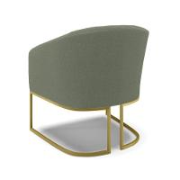 Poltrona Decorativa Base Industrial Dourado Stella Bouclê Menta D03 - D'rossi
