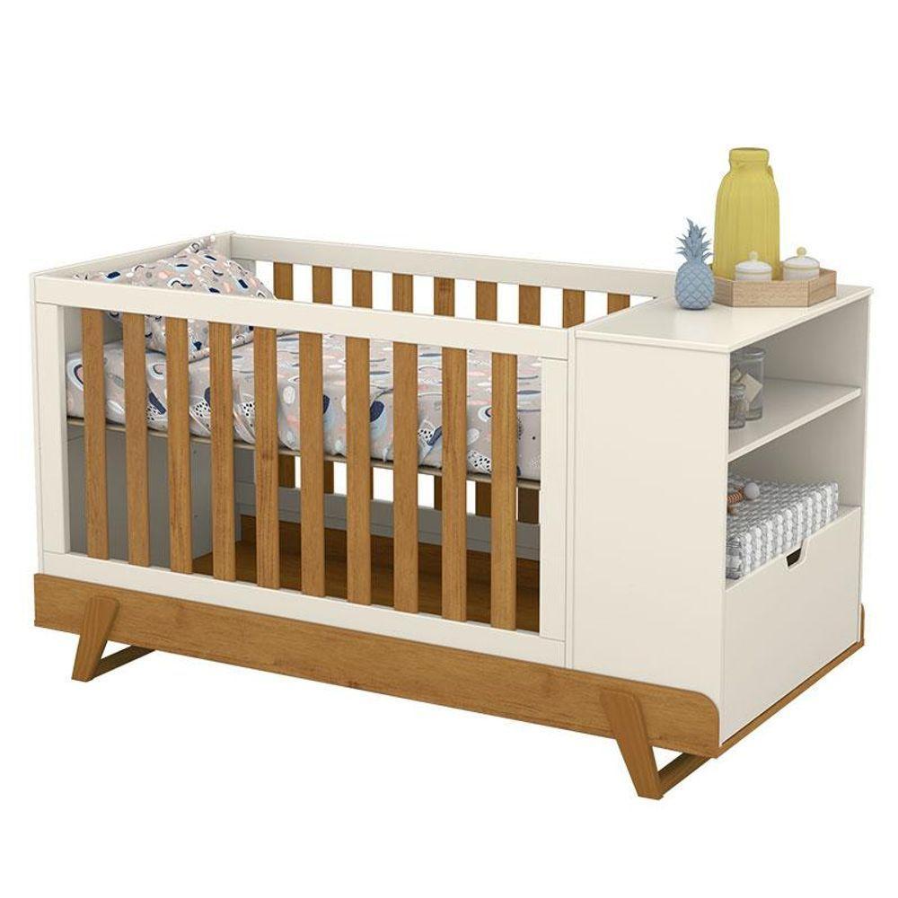Berço Multifuncional Bkids Off White Freijó Eco Wood Com Colchão Gazin - Matic - 7