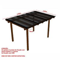 Kit Policarbonato Fume 4mm 3,00m X 1,00m - Perfis Naturais - 5