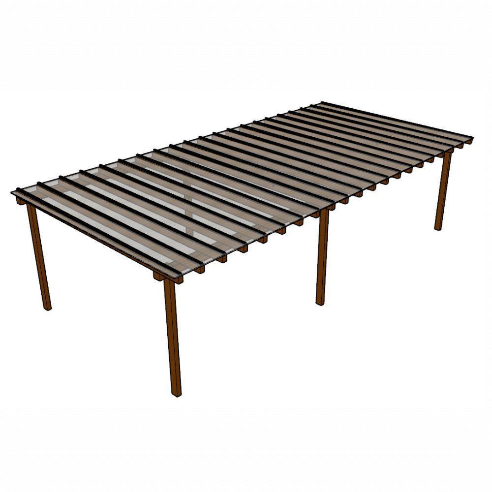 Kit Policarbonato Cristal 4mm 10,00m X 6,00m - Perfis Naturais - 1