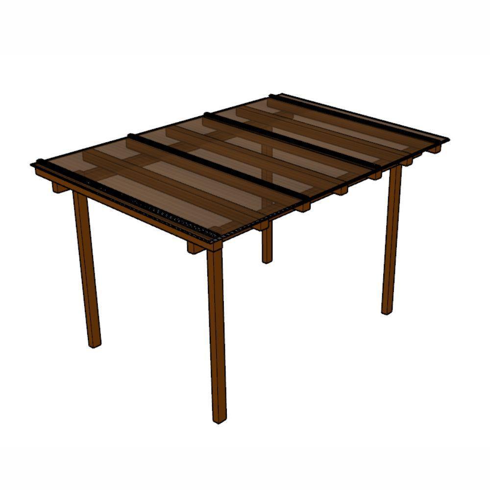 Kit Policarbonato Bronze 4mm 3,00m X 1,00m - Perfis Naturais - 1