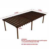 Kit Policarbonato Bronze 4mm 12,00m X 3,00m - Perfis Naturais - 4