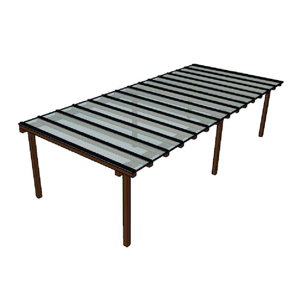 Kit Policarbonato Cristal 4mm 7,00m X 3,00m - Perfis Naturais - 1