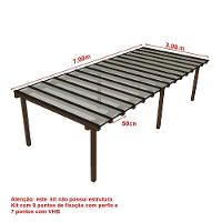 Kit Policarbonato Cristal 4mm 7,00m X 3,00m - Perfis Naturais - 4