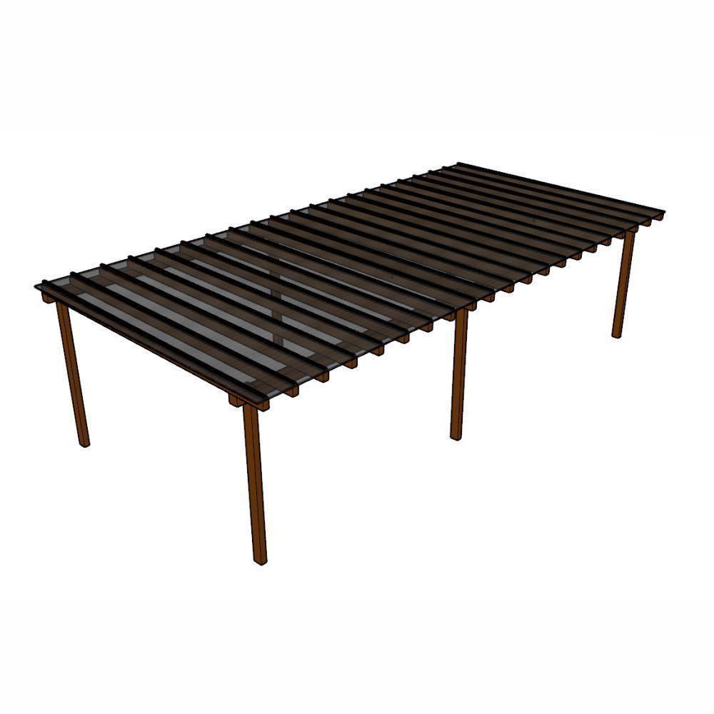 Kit Policarbonato Fume 4mm 10,00m X 6,00m - Perfis Naturais - 1