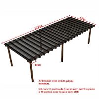 Kit Policarbonato Fume 4mm 10,00m X 3,00m - Perfis Naturais - 5