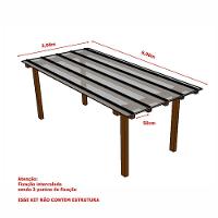 Kit Policarbonato Cristal 4mm 2,00m X 6,00m - Perfis Naturais - 3