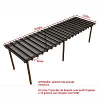 Kit Policarbonato Fume 4mm 10,00m X 2,00m - Perfis Naturais - 5