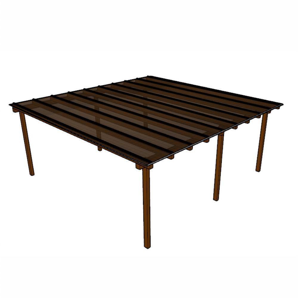 Kit Policarbonato Bronze 6mm 6,00m X 6,00m - Perfis Naturais - 1