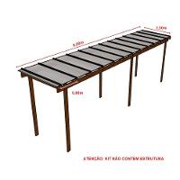 Kit Policarbonato Branco Refletivo 6mm 8,00m X 1,50m - Perfis Naturais - 5