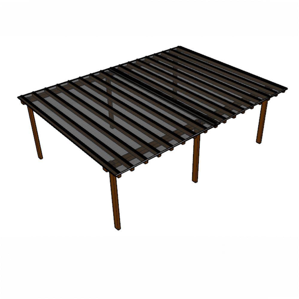 Kit Policarbonato Fume 4mm 8,00m X 6,00m - Perfis Naturais - 1