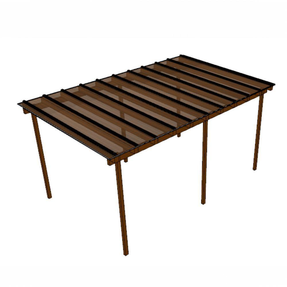 Kit Policarbonato Bronze 4mm 5,00m X 2,00m - Perfis Naturais - 1