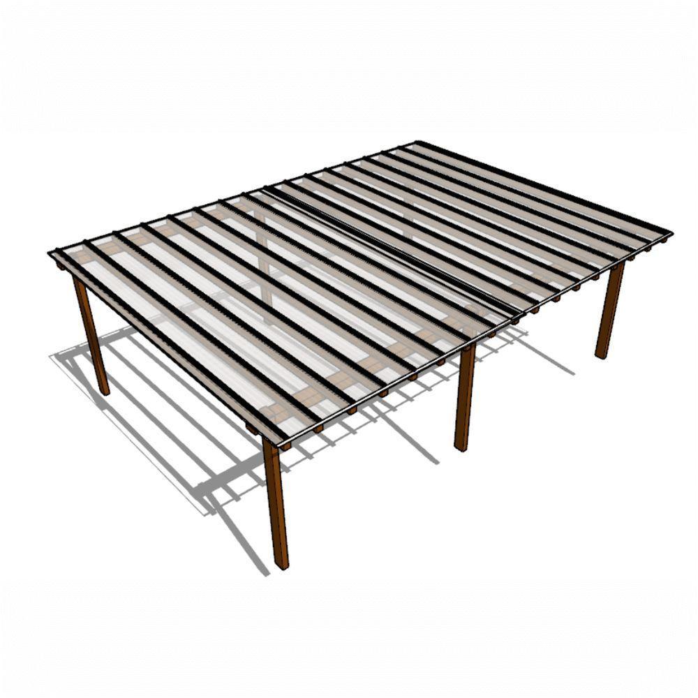 Kit Policarbonato Cristal 4mm 8,00m X 6,00m - Perfis Naturais - 1