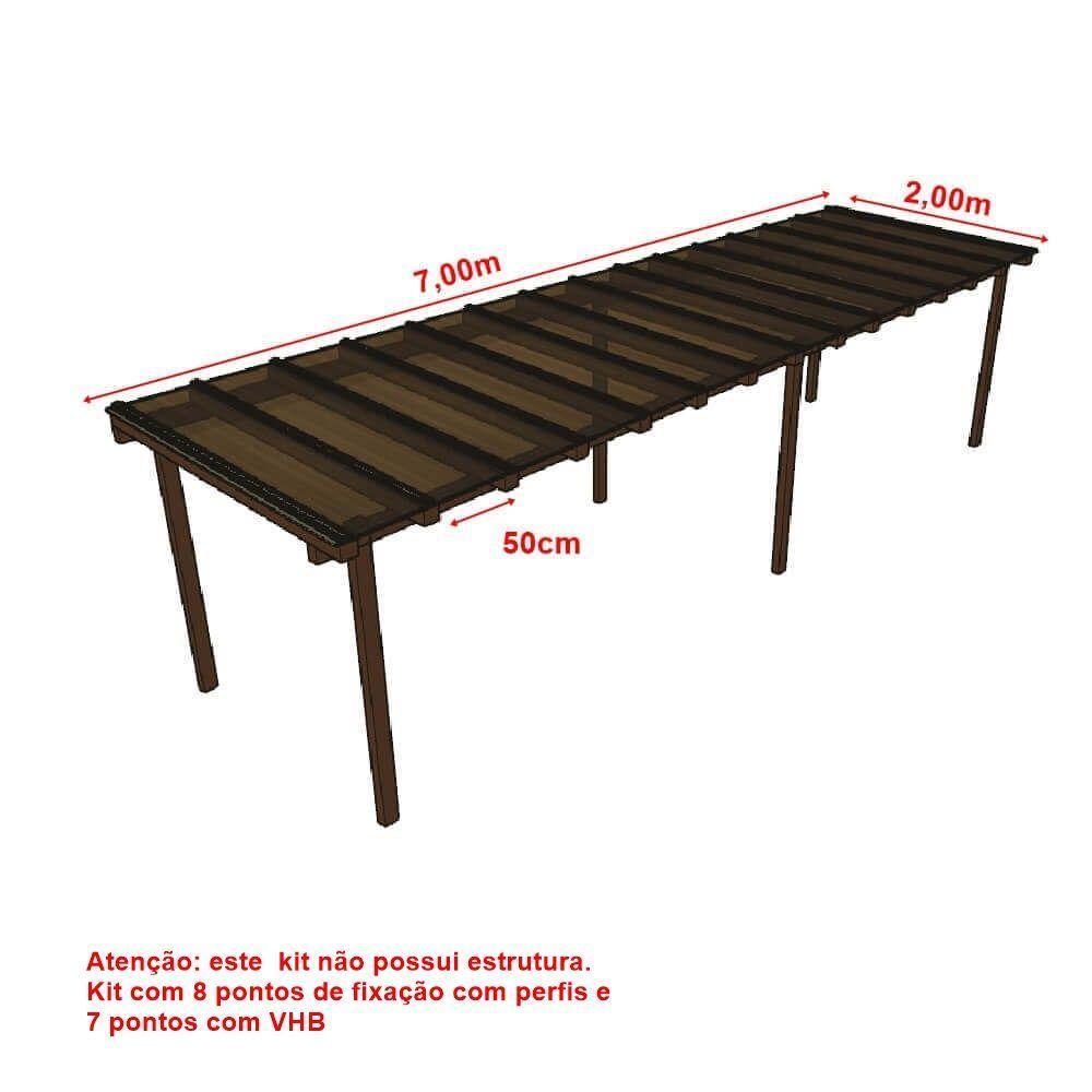 Kit Policarbonato Bronze 4mm 7,00m X 2,00m - Perfis Naturais - 5