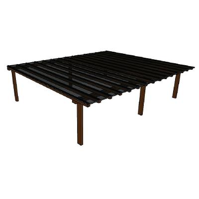 Kit Policarbonato Fume 4mm 7,00m X 6,00m - Perfis Naturais