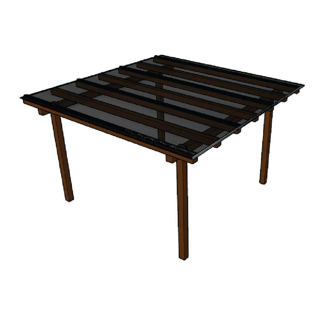 Kit Policarbonato Fume 4mm 3,00m X 2,00m - Perfis Naturais - 1