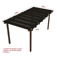 Kit Policarbonato Fume 4mm 4,00m X 1,50m - Perfis Naturais - 4