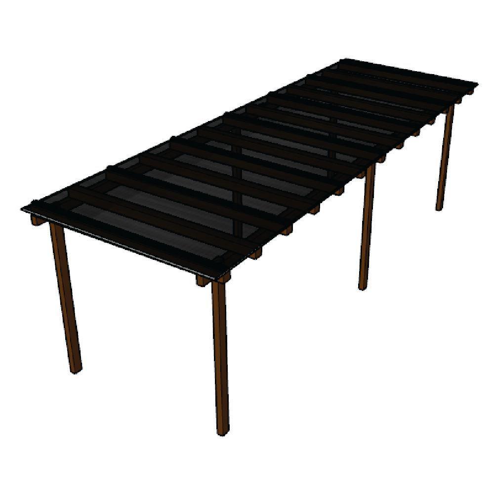 Kit Policarbonato Fume 4mm 6,00m X 3,00m - Perfis Naturais - 1