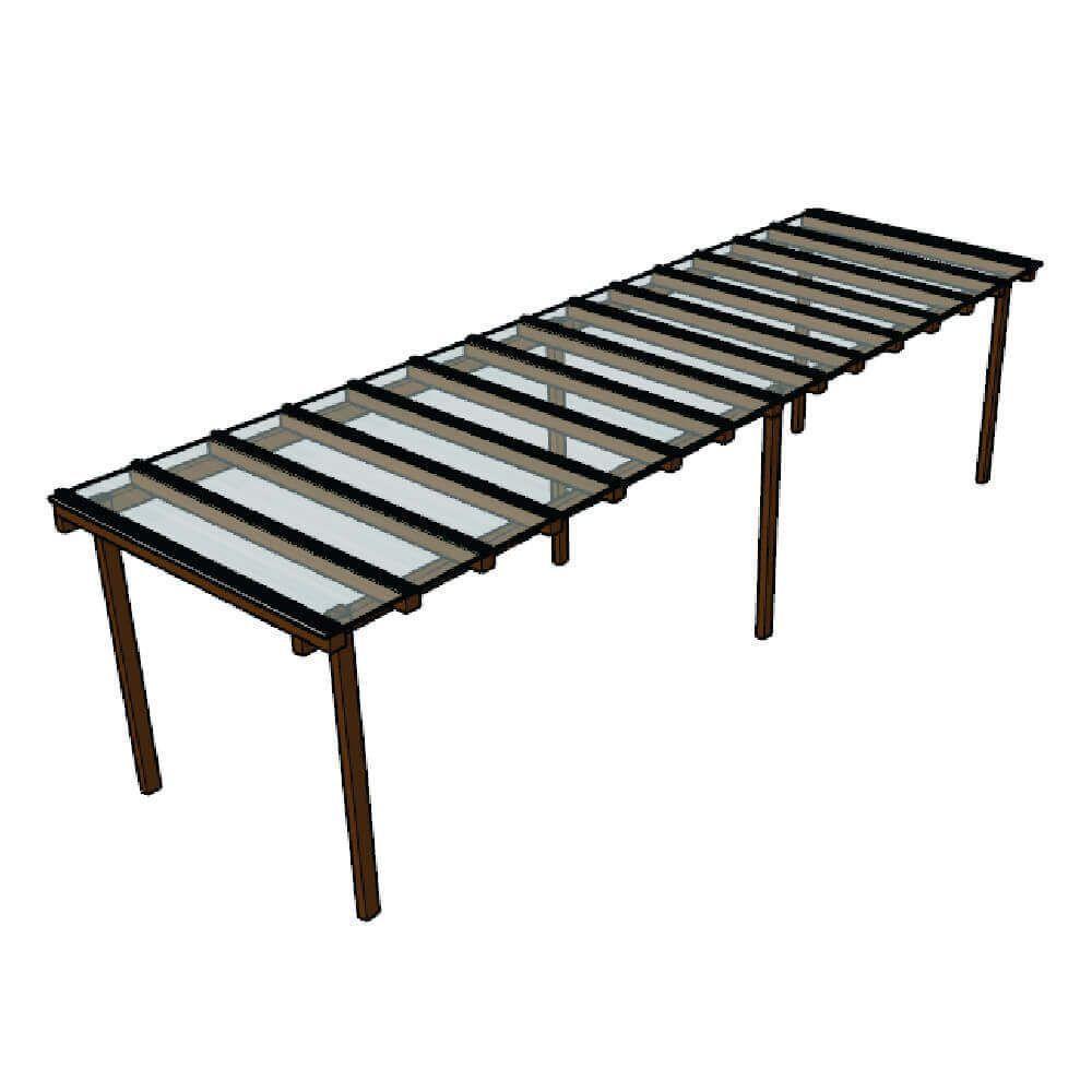 Kit Policarbonato Cristal 4mm 7,00m X 2,00m - Perfis Naturais - 1