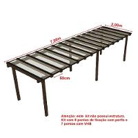 Kit Policarbonato Cristal 4mm 7,00m X 2,00m - Perfis Naturais - 5