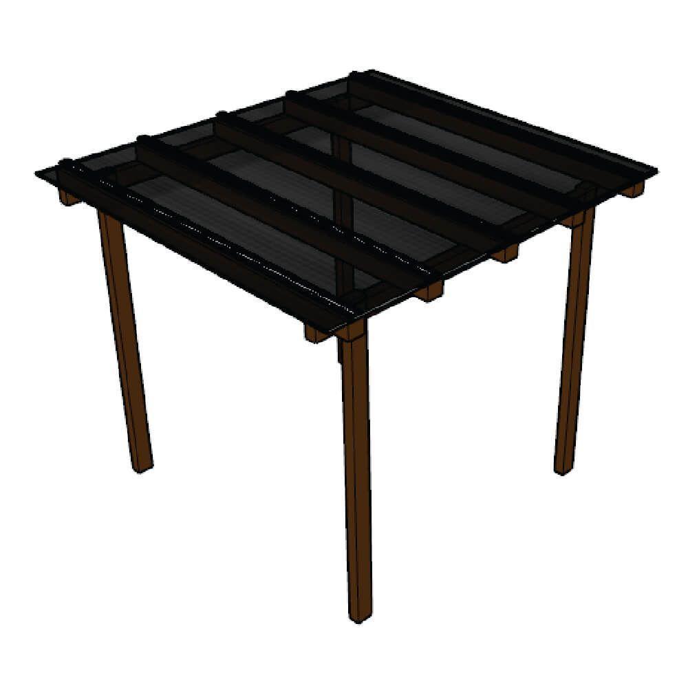 Kit Policarbonato Fume 4mm 2,00m X 2,00m - Perfis Naturais - 1