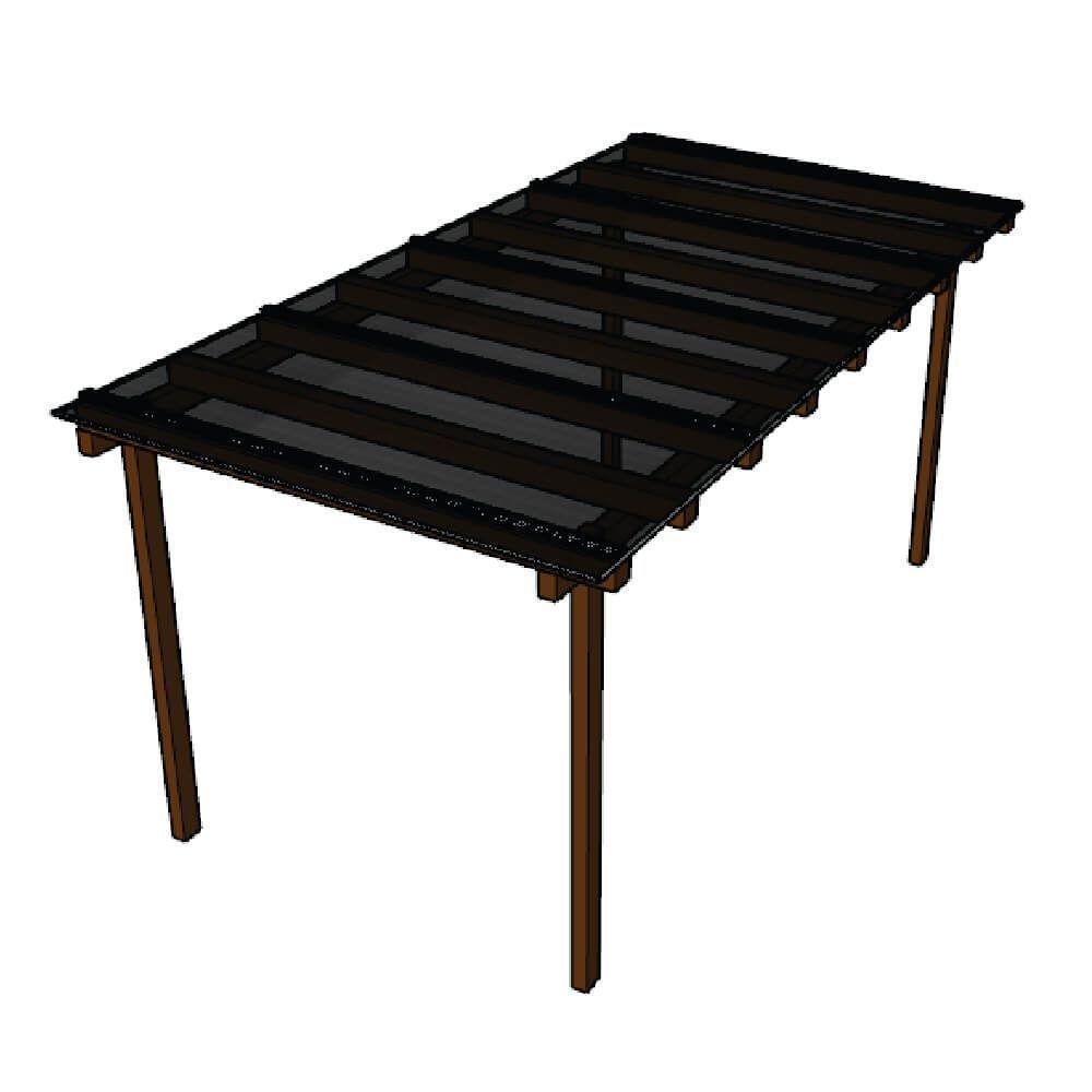 Kit Policarbonato Fume 4mm 4,00m X 1,00m - Perfis Naturais - 1