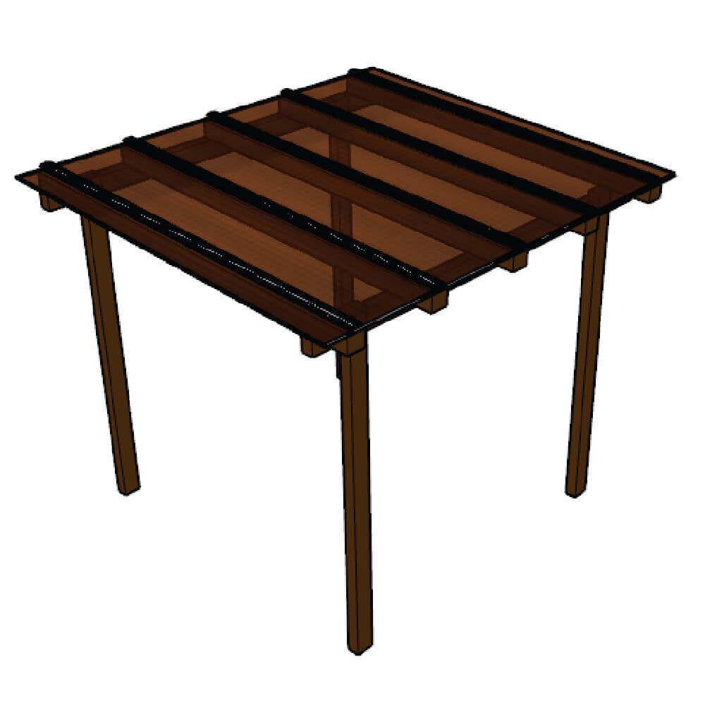 Kit Policarbonato Bronze 4mm 2,00m X 2,00m - Perfis Naturais - 1