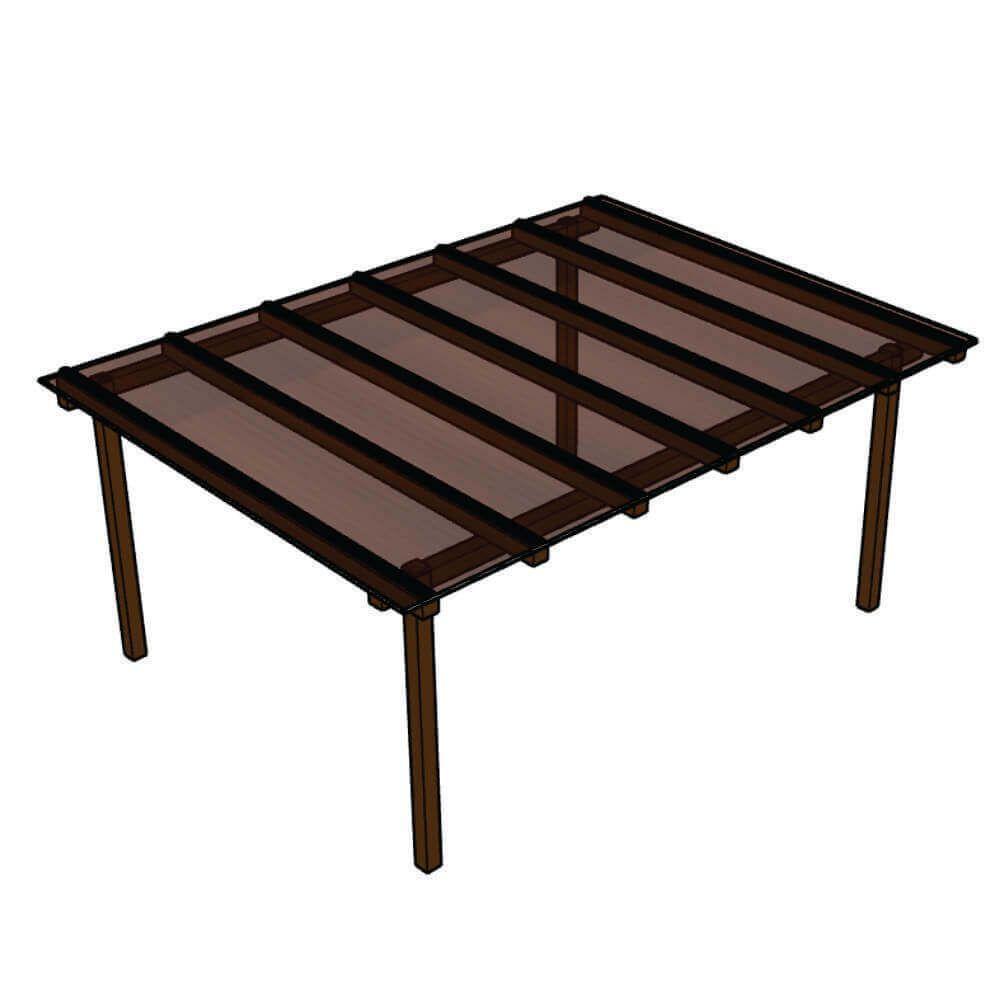 Kit Policarbonato Bronze 6mm 4,00m X 1,50m - Perfis Naturais - 1