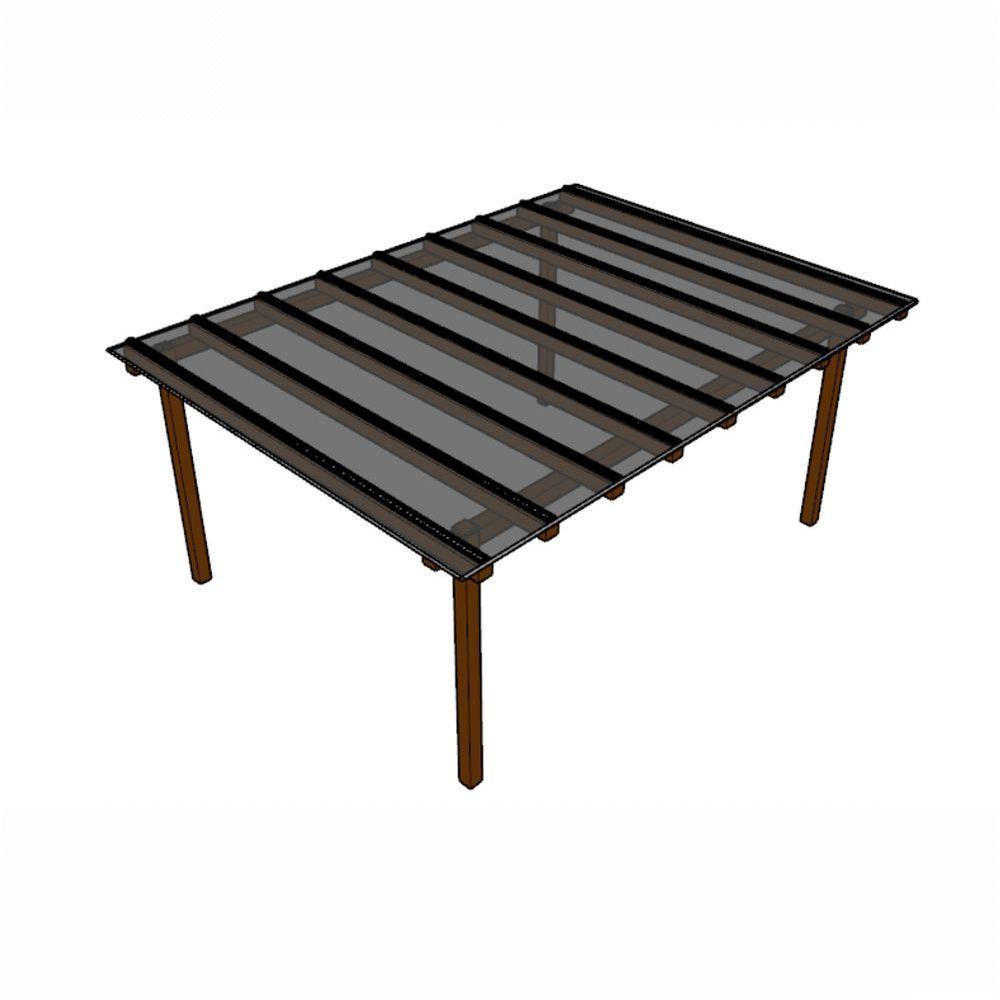 Kit Policarbonato Fume 3mm 4,00m X 3,00m - Perfis Naturais - 1