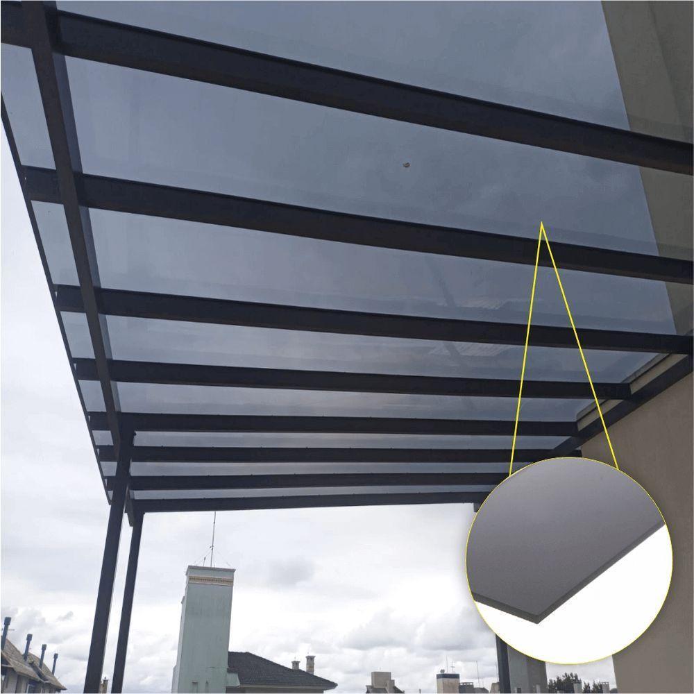 Kit Policarbonato Fume 3mm 4,00m X 3,00m - Perfis Naturais - 2