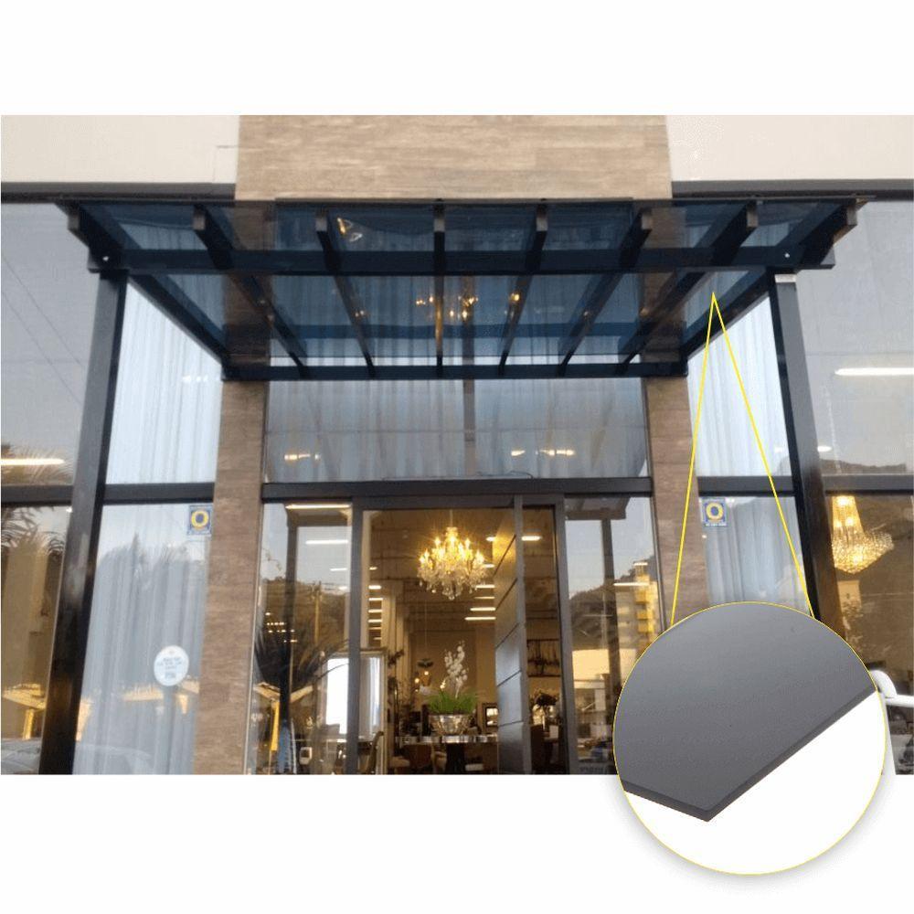 Kit Policarbonato Fume 3mm 4,00m X 3,00m - Perfis Naturais - 3