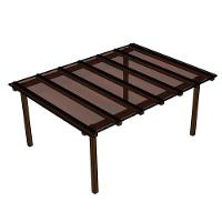 Kit Policarbonato Bronze 6mm 4,00m X 2,00m - Perfis Naturais - 1