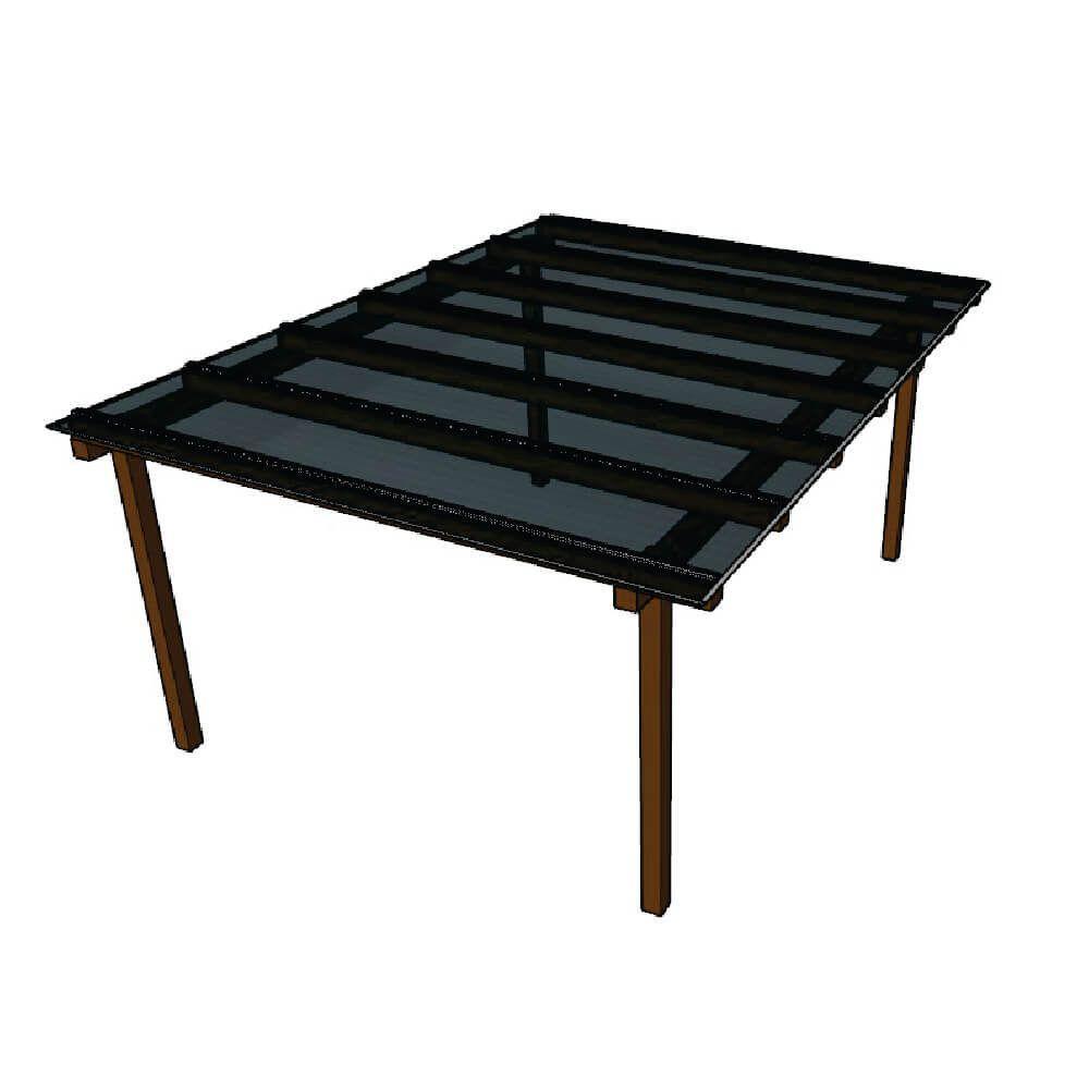 Kit Policarbonato Fume 6mm 4,00m X 1,50m - Perfis Naturais - 1