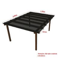 Kit Policarbonato Fume 6mm 4,00m X 1,50m - Perfis Naturais - 4