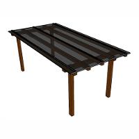 Kit Policarbonato Fume 4mm 2,00m X 6,00m - Perfis Naturais - 1