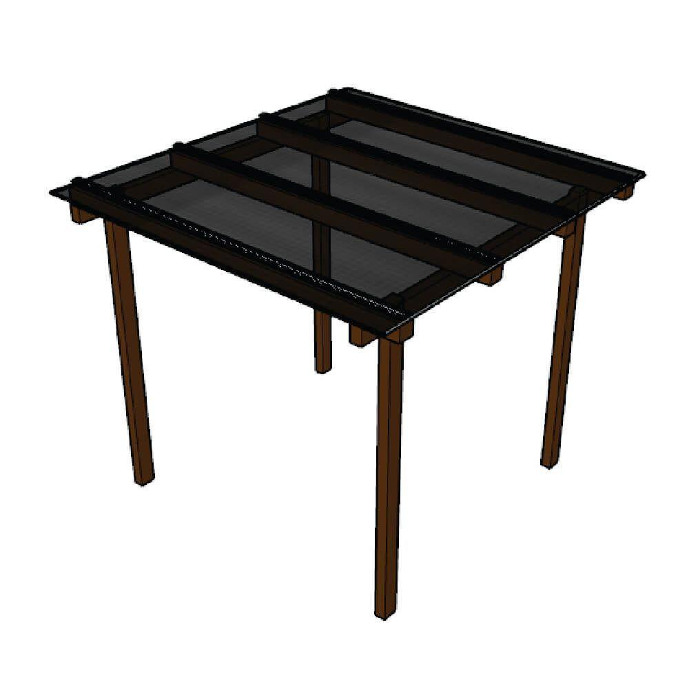 Kit Policarbonato Fume 6mm 2,00m X 2,00m - Perfis Naturais - 1