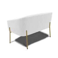 Namoradeira E 2 Poltronas Pé Ferro Dourado Stella Bouclê D03 - D'rossi Cor Off White - 2