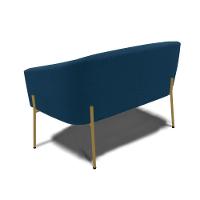 Namoradeira E 2 Poltronas Pé Ferro Dourado Stella Bouclê D03 - D'rossi Cor Azul - 2