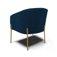 Namoradeira E 2 Poltronas Pé Ferro Dourado Stella Bouclê D03 - D'rossi Cor Azul - 5